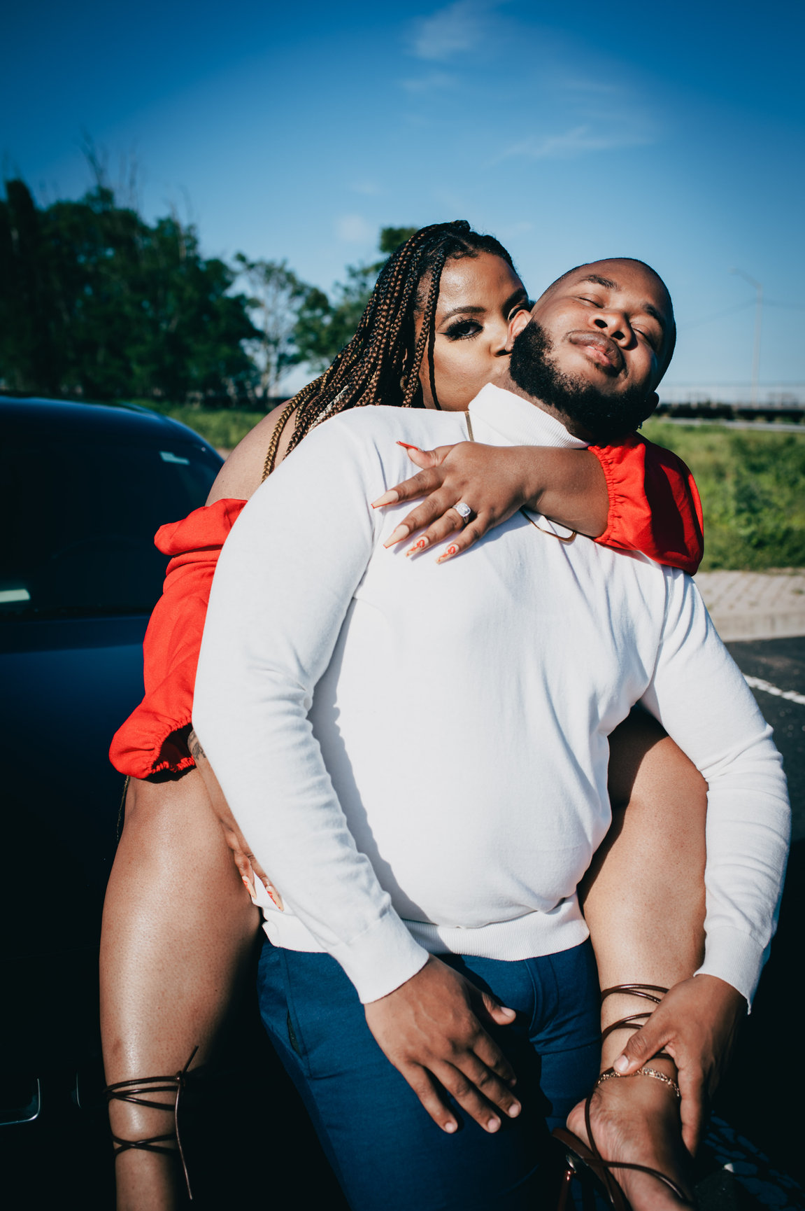 Zineah and Devonte during their engagement session, photograph 12 of 15